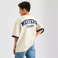 Thereabouts Jersey Little & Big Kid Boys Crew Neck Short Sleeve Regular Fit Button-Down Shirt