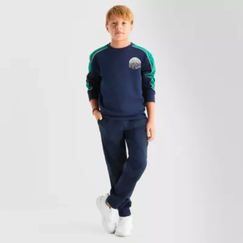 Xersion Little & Big Kid Boys Crew Neck Fleece Long Sleeve Sweatshirt