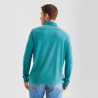 St. John's Bay Super Soft Jersey Mens Classic Fit Long Sleeve Polo Shirt