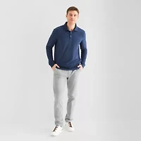 St. John's Bay Super Soft Jersey Mens Classic Fit Long Sleeve Polo Shirt
