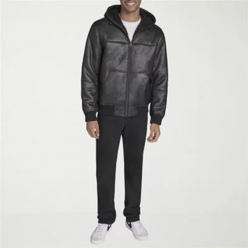 Levi's Mens Faux Shearling Hooded Midweight Coat