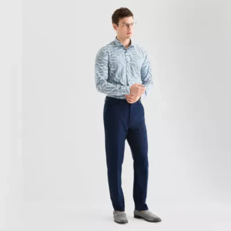 J. Ferrar Ultra Comfort Mens Long Sleeve Regular Fit Wrinkle Free Button-Down Shirt