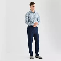 J. Ferrar Ultra Comfort Mens Long Sleeve Cuffed Regular Fit Wrinkle Free Button-Down Shirt