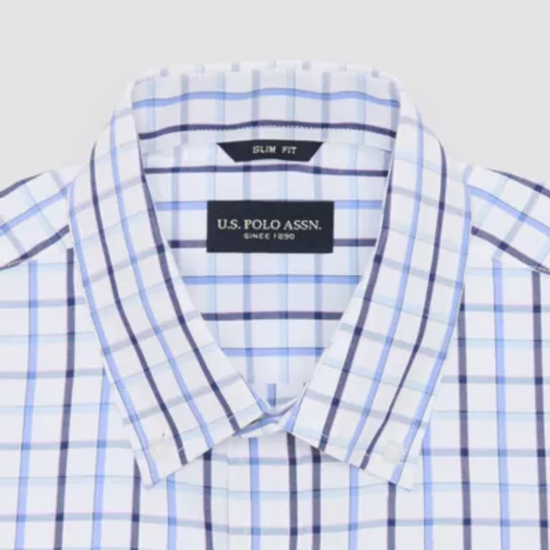 U.S. Polo Assn. Mens Slim Fit Stretch Fabric Long Sleeve Dress Shirt