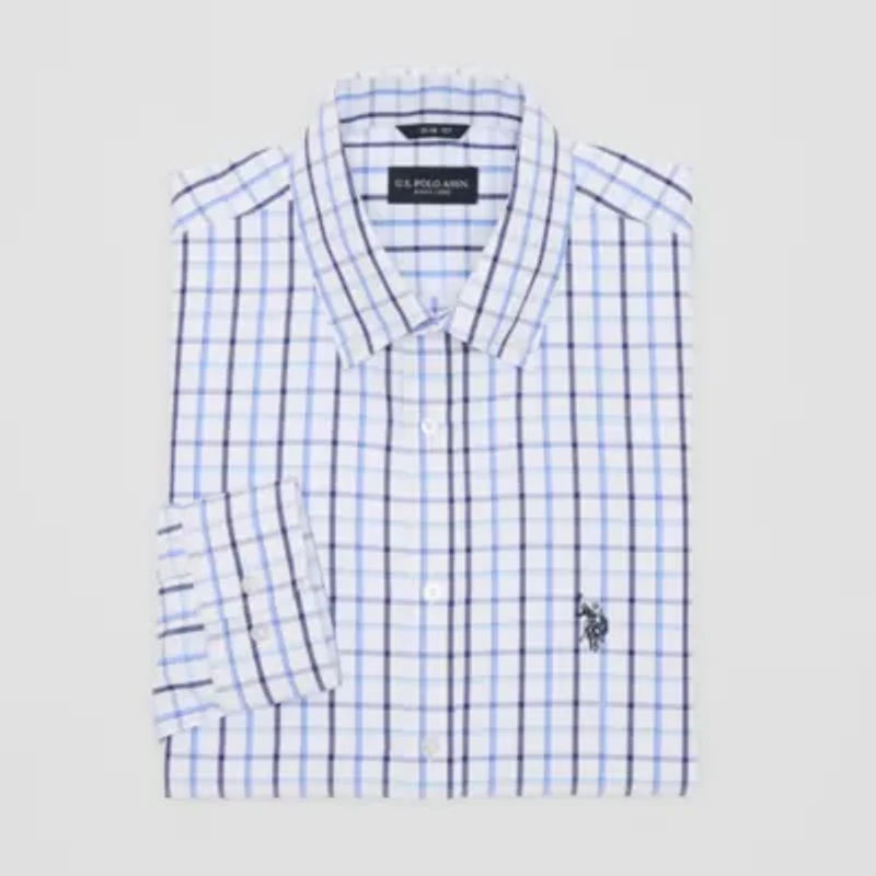 U.S. Polo Assn. Mens Slim Fit Stretch Fabric Long Sleeve Dress Shirt