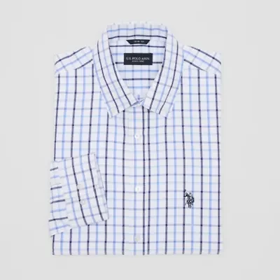 U.S. Polo Assn. Mens Slim Fit Stretch Fabric Long Sleeve Dress Shirt