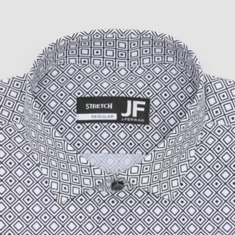J. Ferrar Ultra Comfort Mens Regular Fit Stretch Fabric Wrinkle Free Long Sleeve Dress Shirt