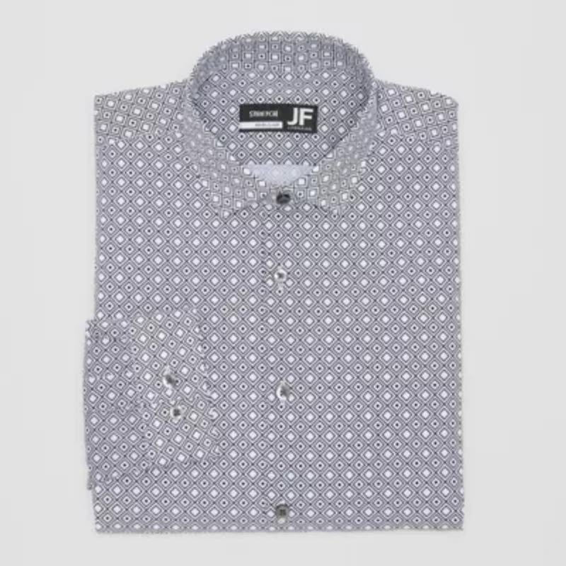J. Ferrar Ultra Comfort Mens Regular Fit Stretch Fabric Wrinkle Free Long Sleeve Dress Shirt