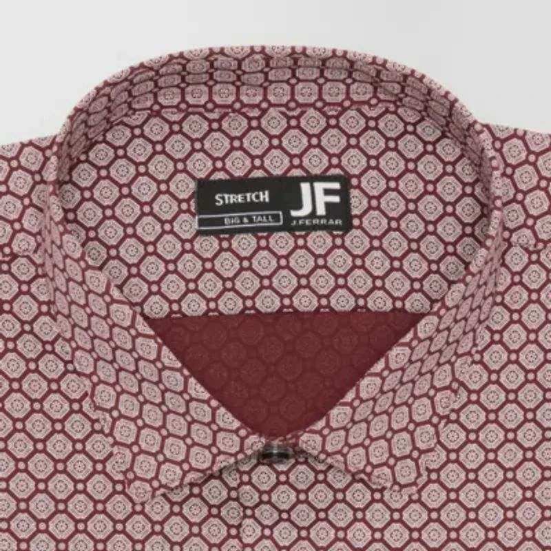 J. Ferrar Big And Tall Ultra Comfort Mens Regular Fit Stretch Fabric Wrinkle Free Long Sleeve Dress Shirt