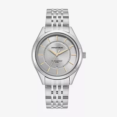 Armitron Mens Silver Tone Stainless Steel Bracelet Watch 20-5634gysv