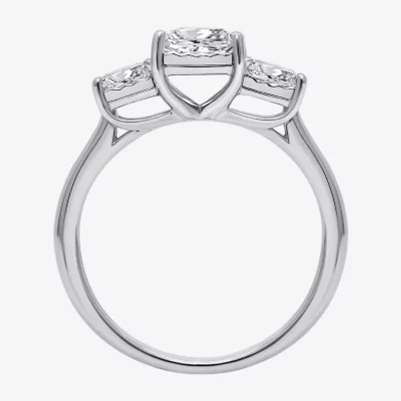 (I / Si2) Womens 2 CT. T.W. Lab Grown White Diamond 3-Stone Engagement Ring