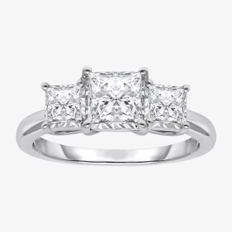 (I / Si2) Womens 2 CT. T.W. Lab Grown White Diamond 3-Stone Engagement Ring