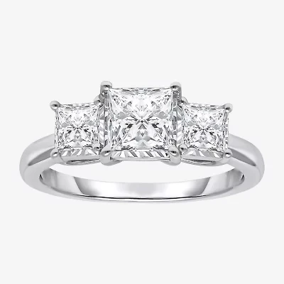 (I / Si2) Womens 2 CT. T.W. Lab Grown White Diamond 3-Stone Engagement Ring