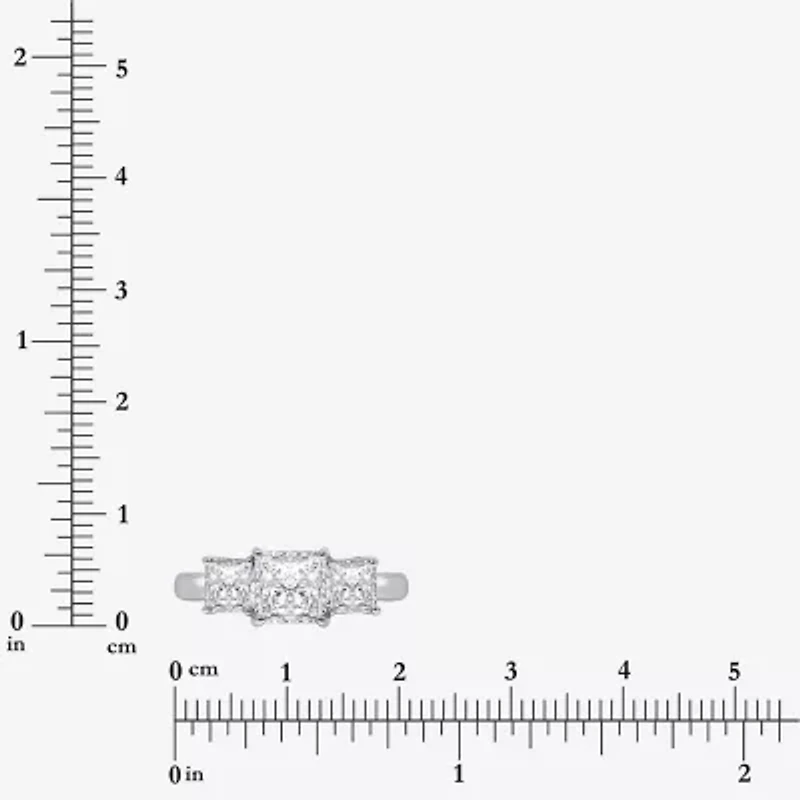 (I / Si2) Womens 2 CT. T.W. Lab Grown White Diamond 3-Stone Engagement Ring