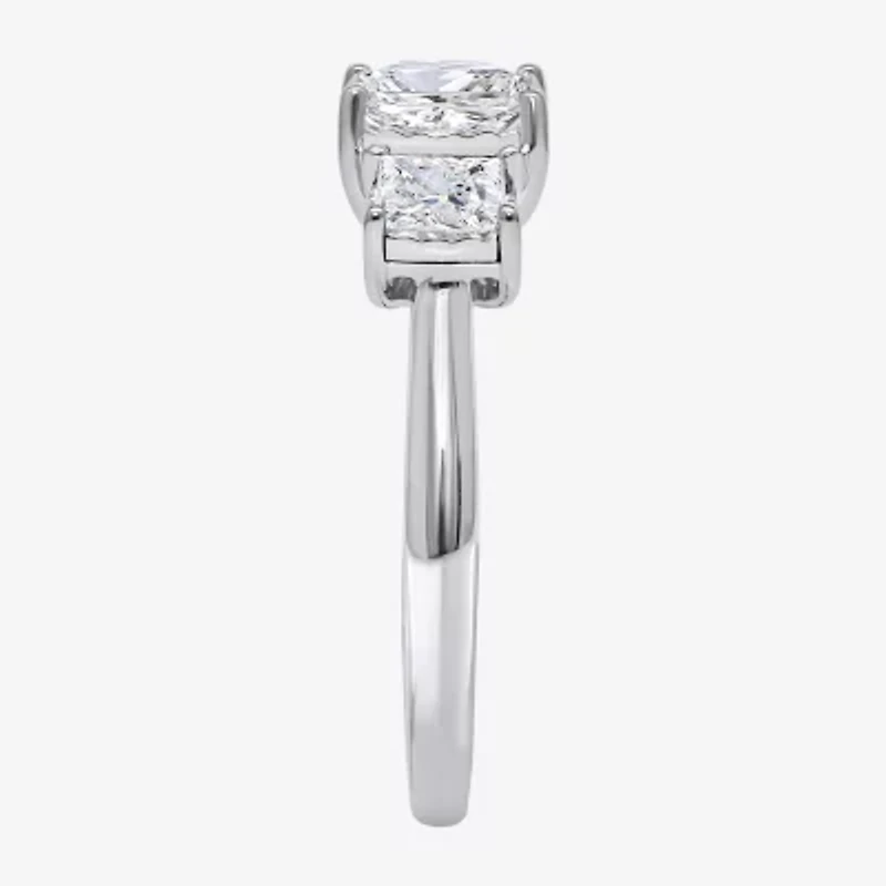 (I / Si2) Womens 2 CT. T.W. Lab Grown White Diamond 3-Stone Engagement Ring