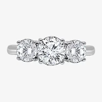 (I / Si2) Womens 2 CT. T.W. Lab Grown White Diamond Round 3-Stone Engagement Ring
