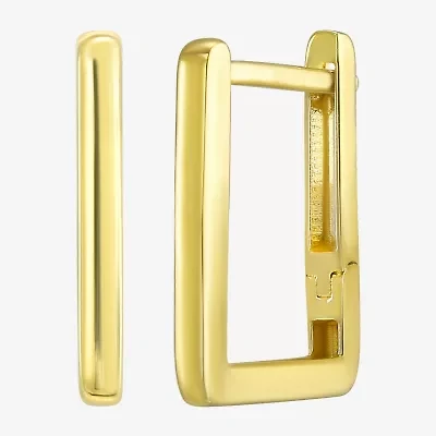 Womens 14K Gold 13mm Square Hoop Earrings