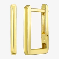 Womens 14K Gold 13mm Square Hoop Earrings