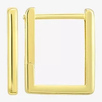 Womens 14K Gold 13mm Square Hoop Earrings