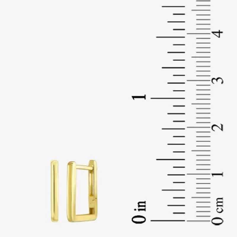 Womens 14K Gold 13mm Square Hoop Earrings