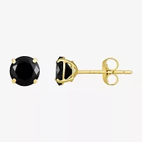 Womens Cubic Zirconia 14K Gold Round 2 Pair Earring Set