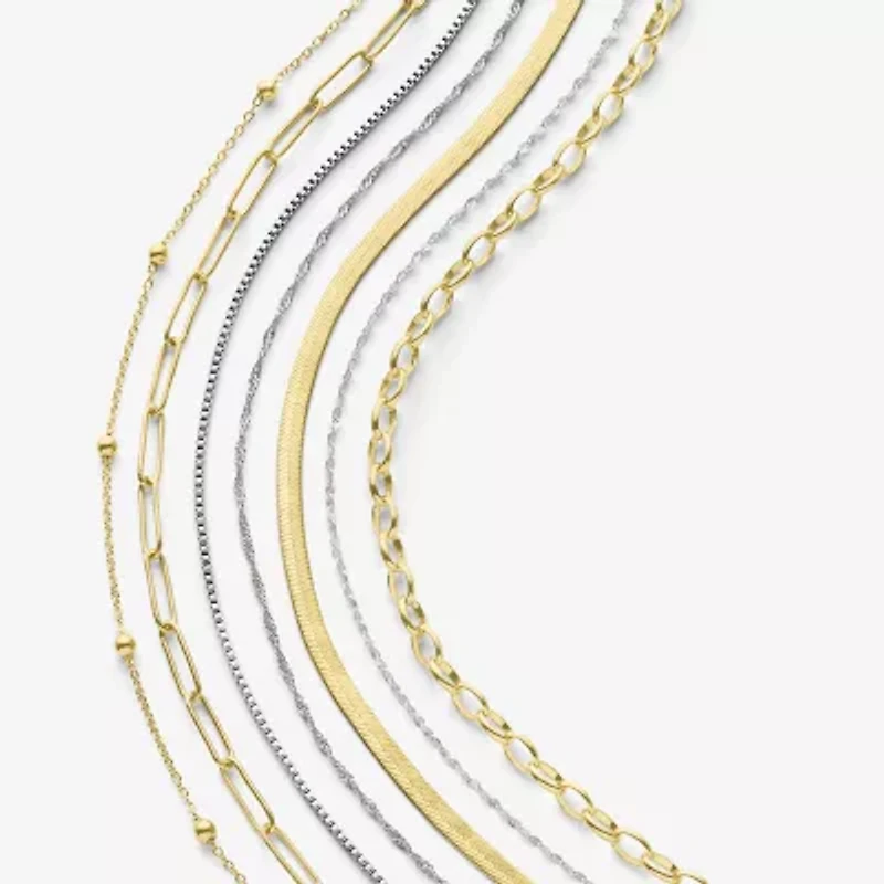 Silver Reflections Womens 14K Gold Over Brass 18 Inch Link Chain Necklace