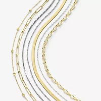 Silver Reflections Womens 14K Gold Over Brass 18 Inch Link Chain Necklace