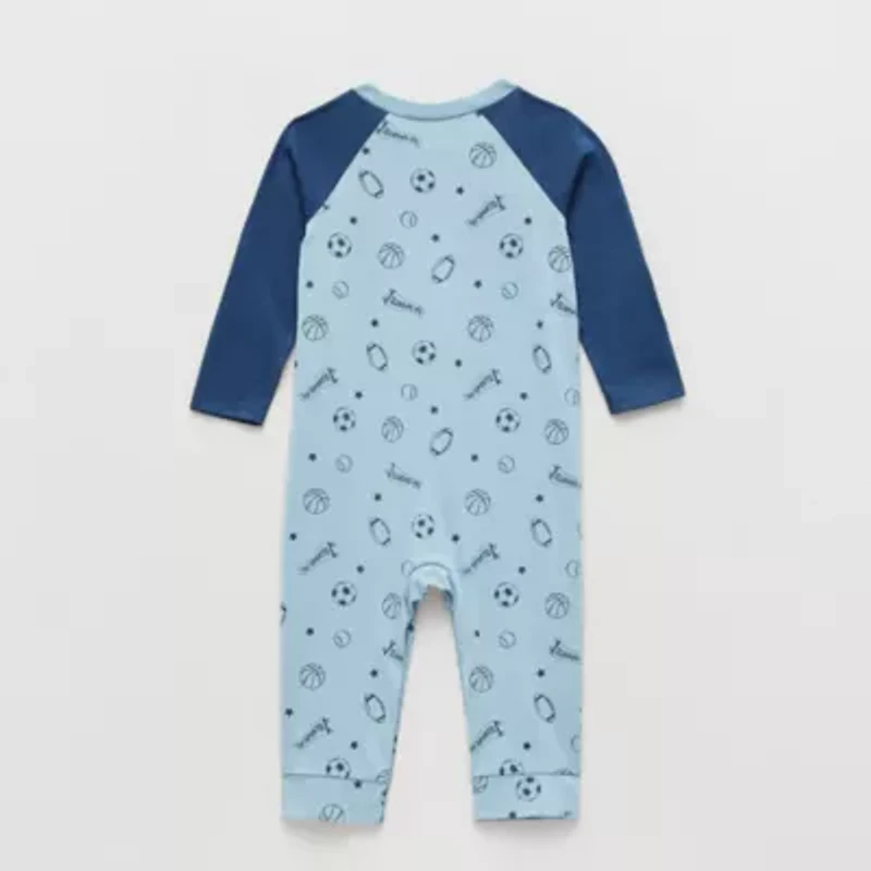 Okie Dokie Baby Boys Crew Neck Long Sleeve Jumpsuit