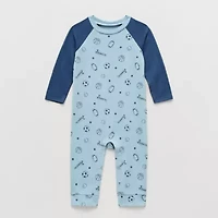 Okie Dokie Baby Boys Crew Neck Long Sleeve Jumpsuit