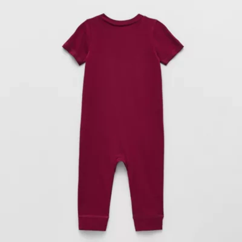 Okie Dokie Baby Boys Crew Neck Short Sleeve Jumpsuit