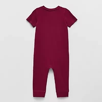 Okie Dokie Baby Boys Crew Neck Short Sleeve Jumpsuit