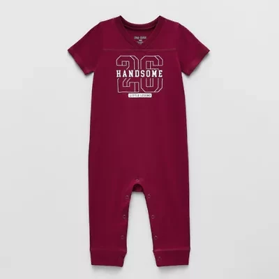 Okie Dokie Baby Boys Crew Neck Short Sleeve Jumpsuit