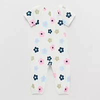 Okie Dokie Baby Girls Crew Neck Short Sleeve Jumpsuit