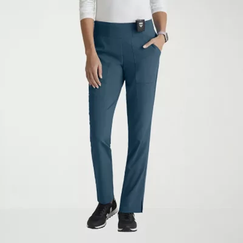Grey's Anatomy™ by Barco Spandex Stretch Direct Grsp633 Relay 5-Pocket Mid-Rise Straight Leg Womens Petite Fabric Moisture Wicking Wrinkle Resistant Scrub Pant