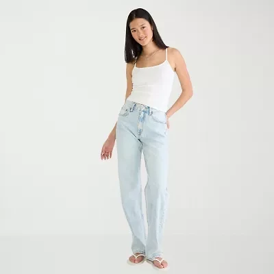 AEROPOSTALE Womens Juniors Highest Rise Relaxed Fit Jean