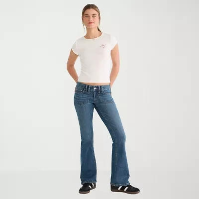 AEROPOSTALE Womens Juniors Low Rise Flare Leg Jean