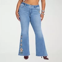 JS Jessica Simpson Womens Plus High Rise Flare Leg Jean