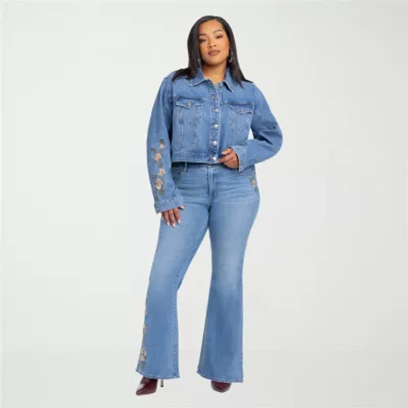 JS Jessica Simpson Womens Plus High Rise Flare Leg Jean