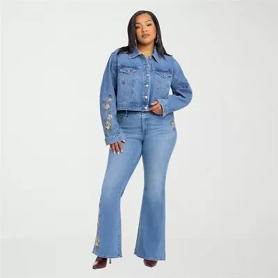 JS Jessica Simpson Womens Plus High Rise Flare Leg Jean