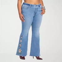 JS Jessica Simpson Womens Plus High Rise Flare Leg Jean