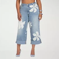 JS Jessica Simpson Womens Plus High Rise Boyfriend Jean