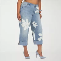 JS Jessica Simpson Womens Plus High Rise Boyfriend Jean
