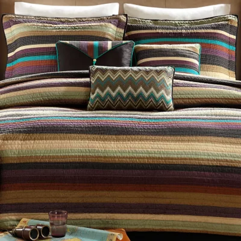 Madison Park Sequoia Reversible Quilt Set With Throw Pillows