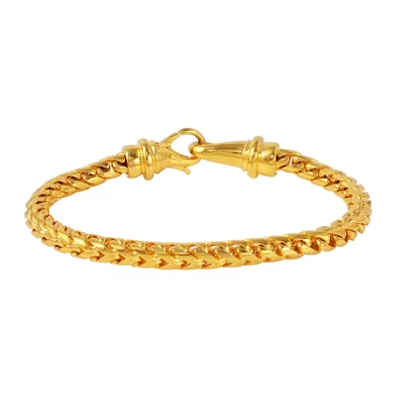 Mens Yellow Ion-Plated Stainless Steel Bracelet