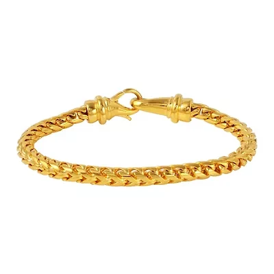 Mens Yellow Ion-Plated Stainless Steel Bracelet