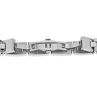 Mens Stainless Steel and Black Ion Link Bracelet