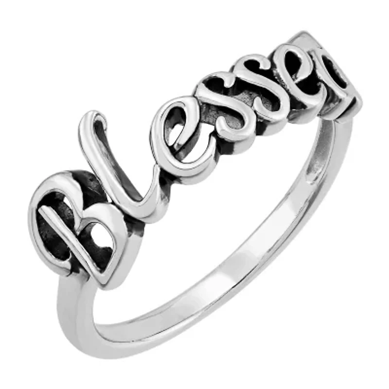 Forever Inspired Limited Quantities! "Blessed" Womens Sterling Silver Cocktail Ring