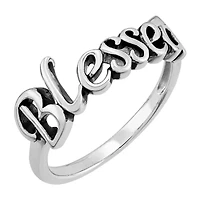 Forever Inspired Limited Quantities! "Blessed" Womens Sterling Silver Cocktail Ring