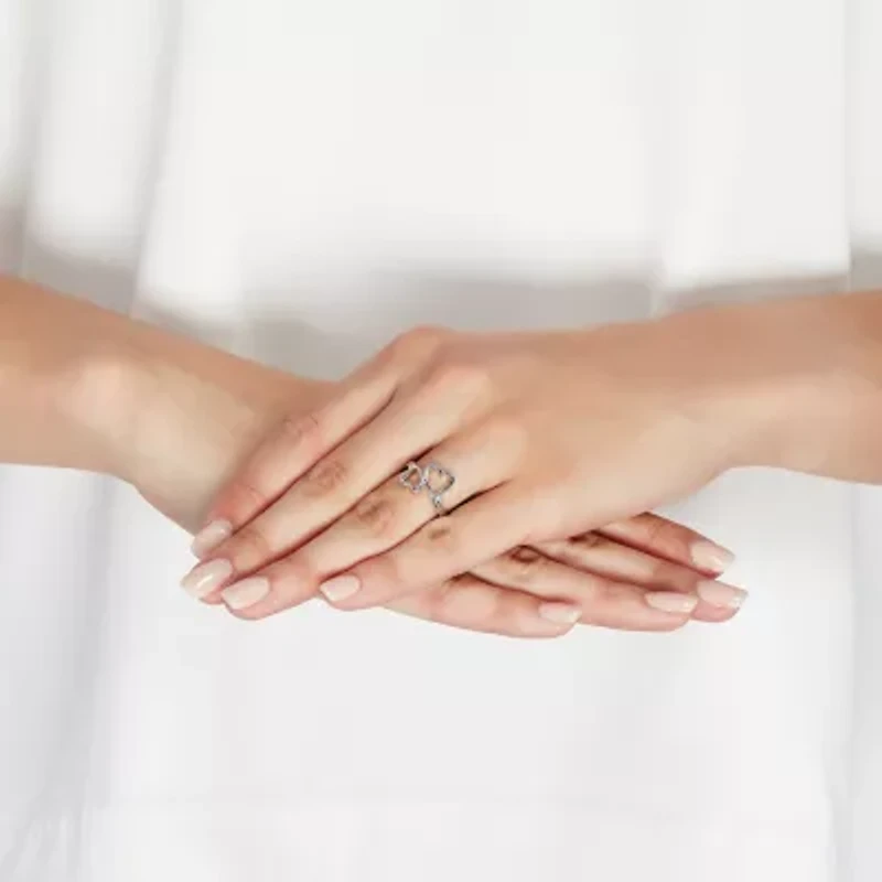 Forever Inspired Limited Quantities! Womens Sterling Silver Heart Cocktail Ring