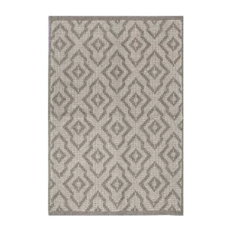 Riviera Home Grey Pattern Rectangular Accent Indoor Rugs